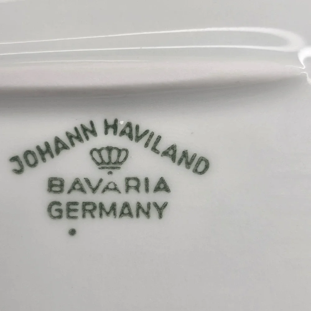 Johann Haviland Blue Garland Covered Butter Dish Bavaria Germany Fine China
